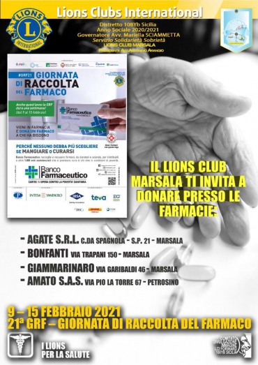 Il Lions Club Marsala e la Giornata Di Raccolta Del Farmaco